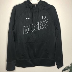 Nike Oregon Ducks Black Full Zip Therma Fit Hoodie